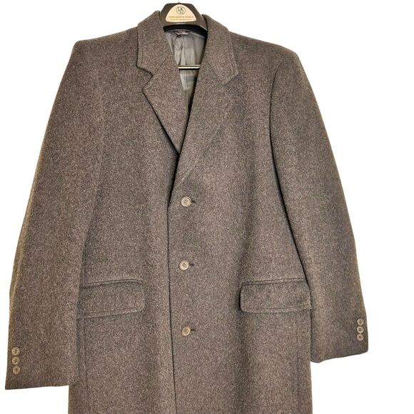 Ciatti Men's Cashmere Wool Blend Overcoat 42 LONG Full Length Charcoal Gray - Picture 2 of 14